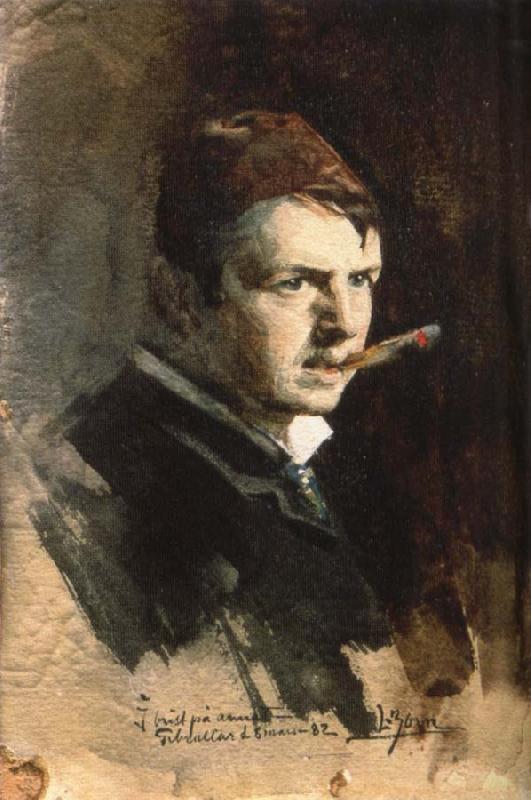 Anders Zorn Sjalvportratt with fez